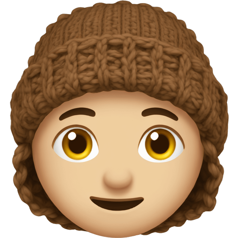 Brown knitted hat emoji