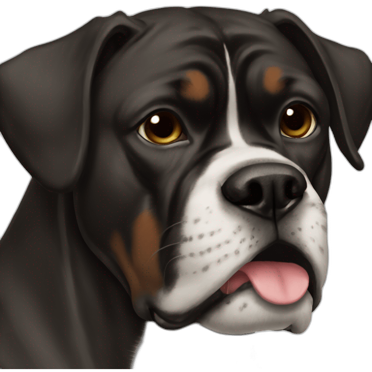 black boxer dog profile underbite emoji