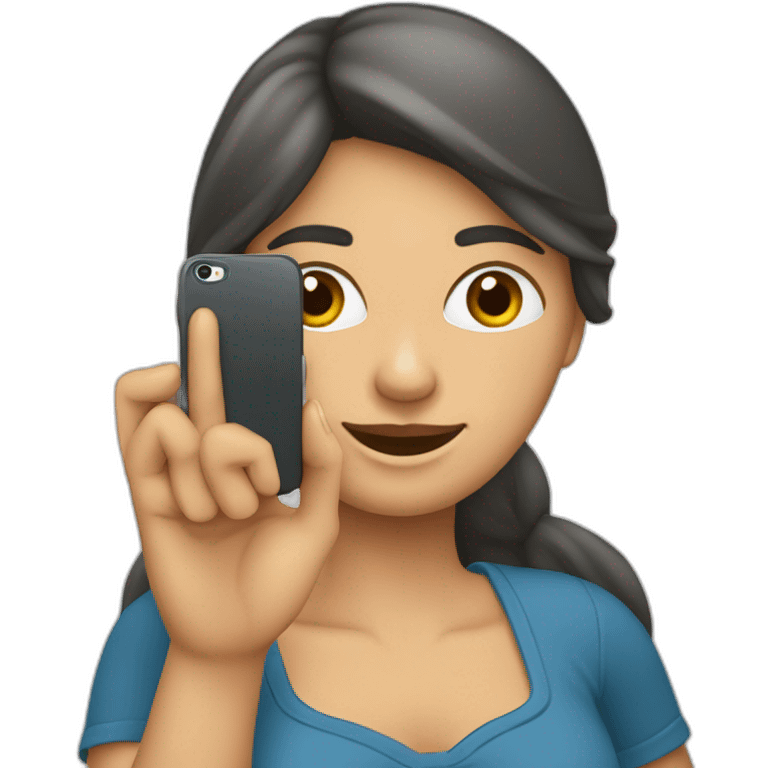 Mujer con teléfono móvil en la mano emoji