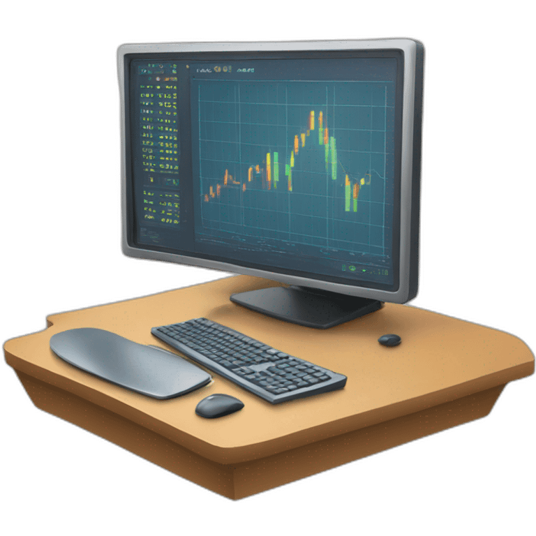 trader person computer with chart on screen emoji