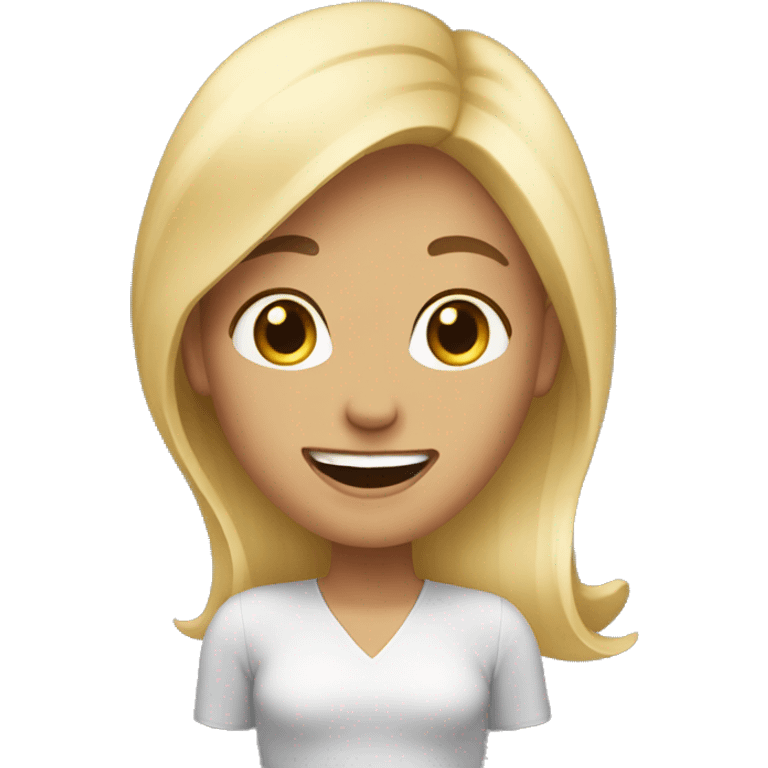 Nice girl with blonde hair laugher emoji