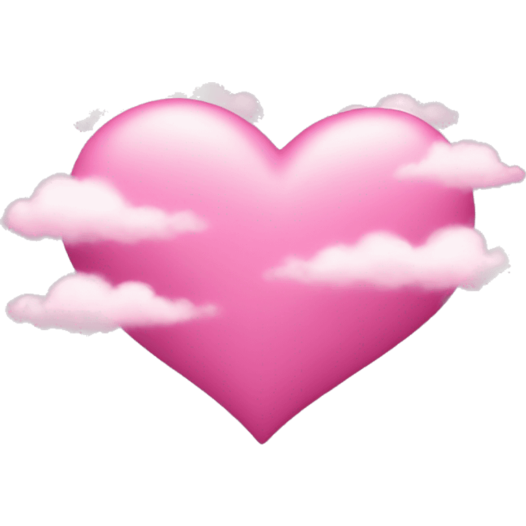 Pink heart in clouds emoji