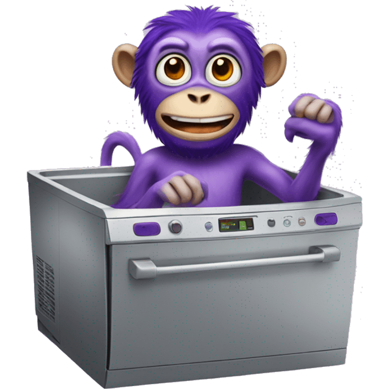 Purple monkey in a dishwasher emoji