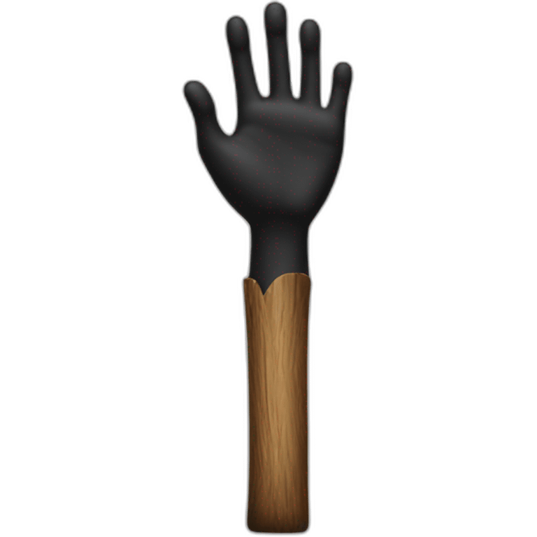 hand squeezing an big black woodstick emoji