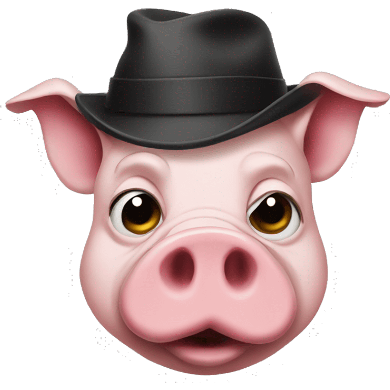 Gangster pig emoji