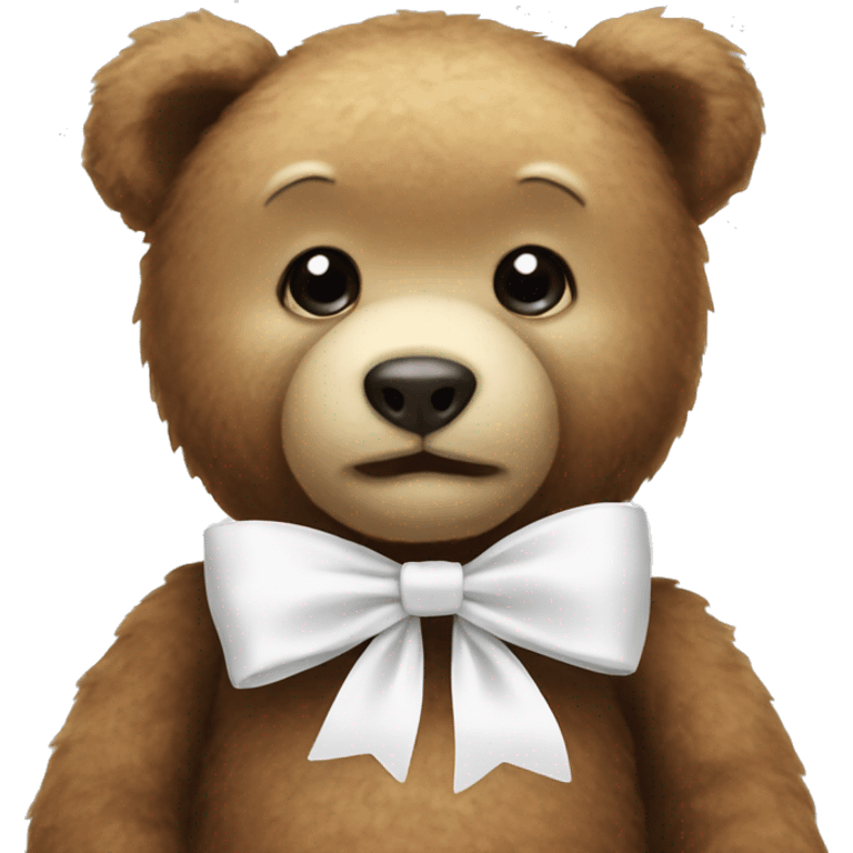 Teddy bear with white bow emoji