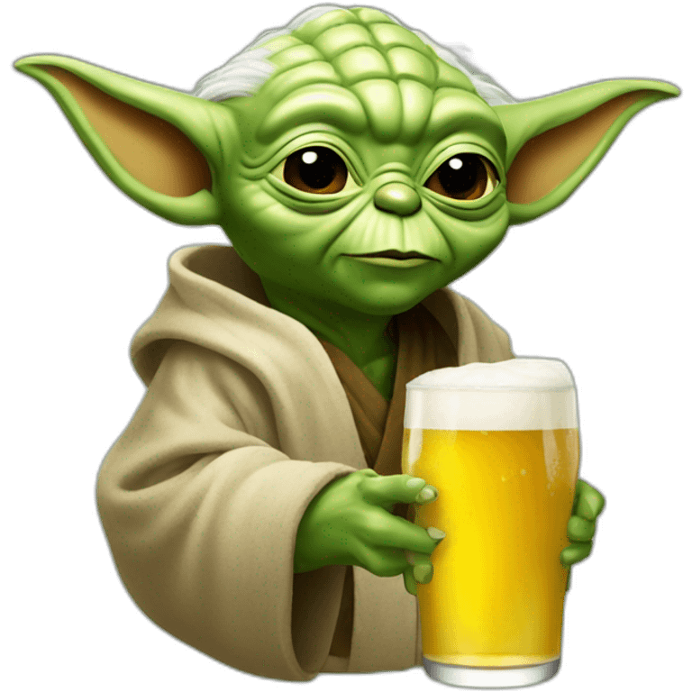 Yoda drink a beer emoji