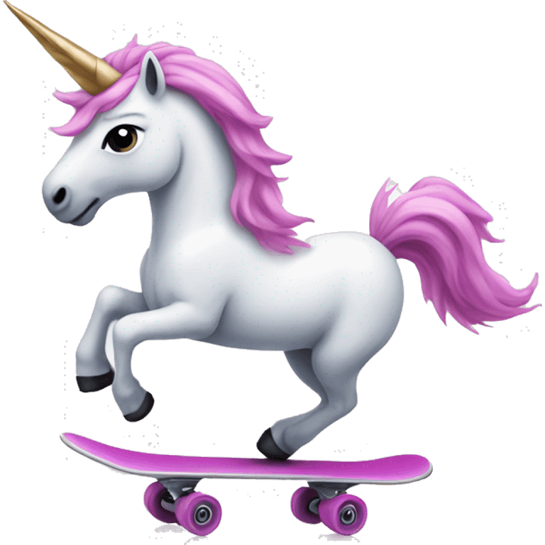 Unicorn skating emoji