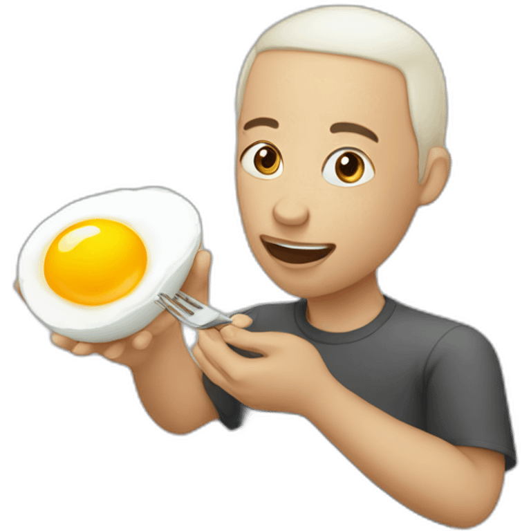 Human eating eggs emoji