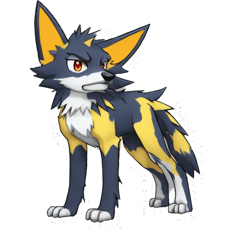  Cool Edgy Colorful Digimon-Fakemon-Wolf with edgy markings full body emoji