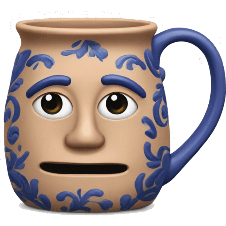 Realistic talavera clay mug isolated.  emoji