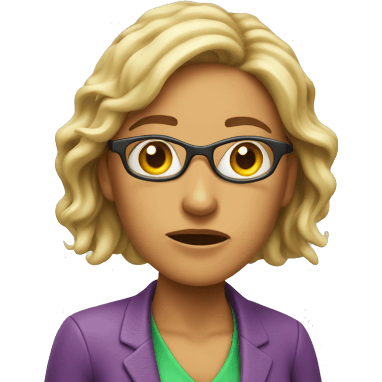 stressed teacher (woman) slimed emoji