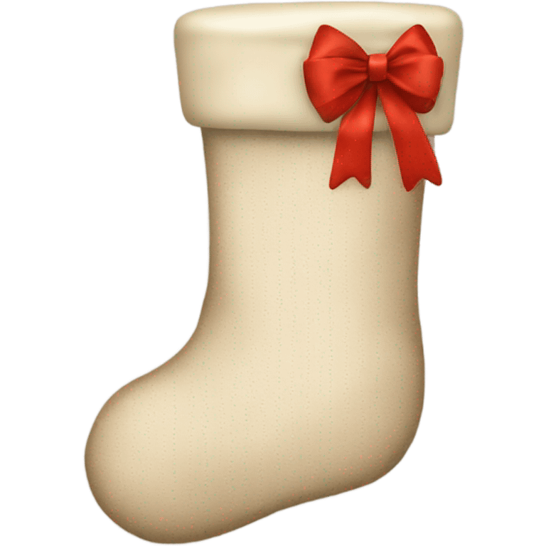 Christmas stocking aestetic beige with a bow emoji