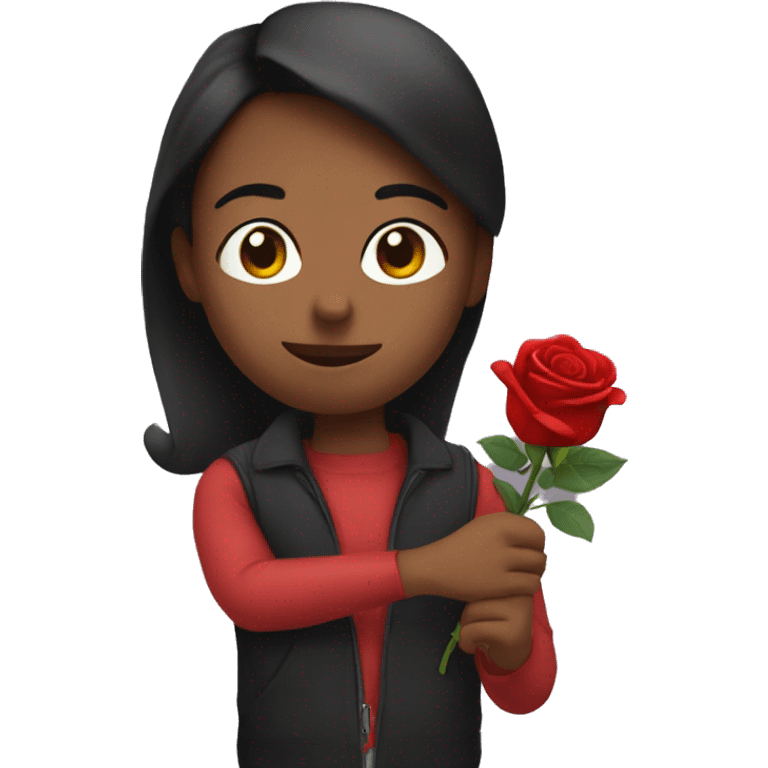 Me holding a rose emoji