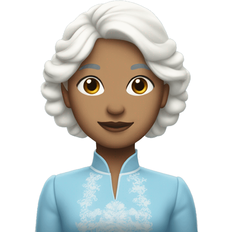 girl with white hair wearing sky blue queens dress emoji