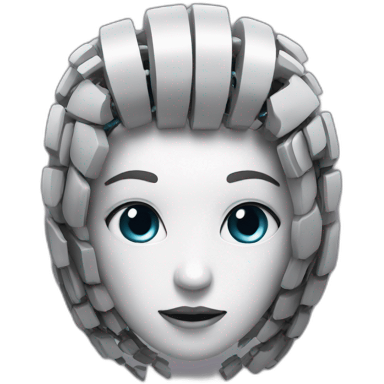 a robot with human hair emoji