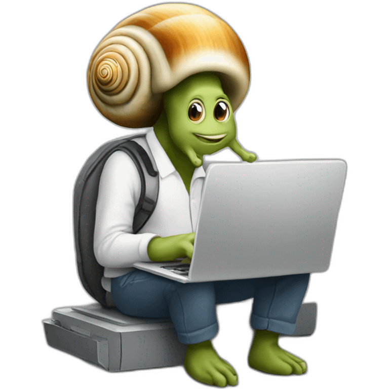 snail programmer with laptop emoji