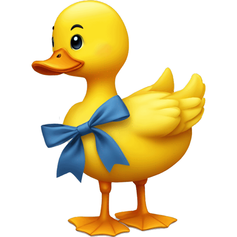 Yellow duck with a bow emoji