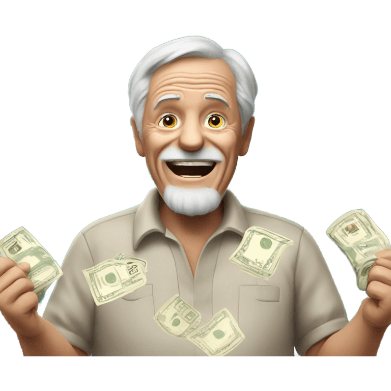 Old man winning the lottery emoji