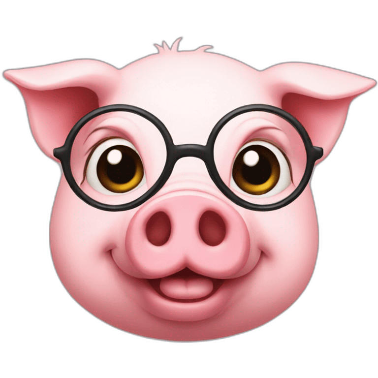 Pig with glasses  emoji