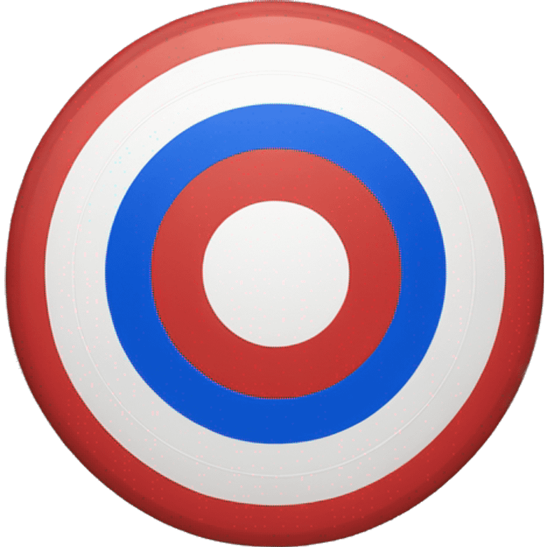 Tricolor cockade round circle with three layers, blue in the middle then white and red on outside emoji