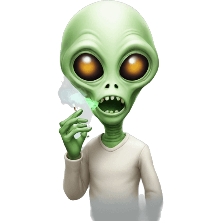 alien smoking  emoji