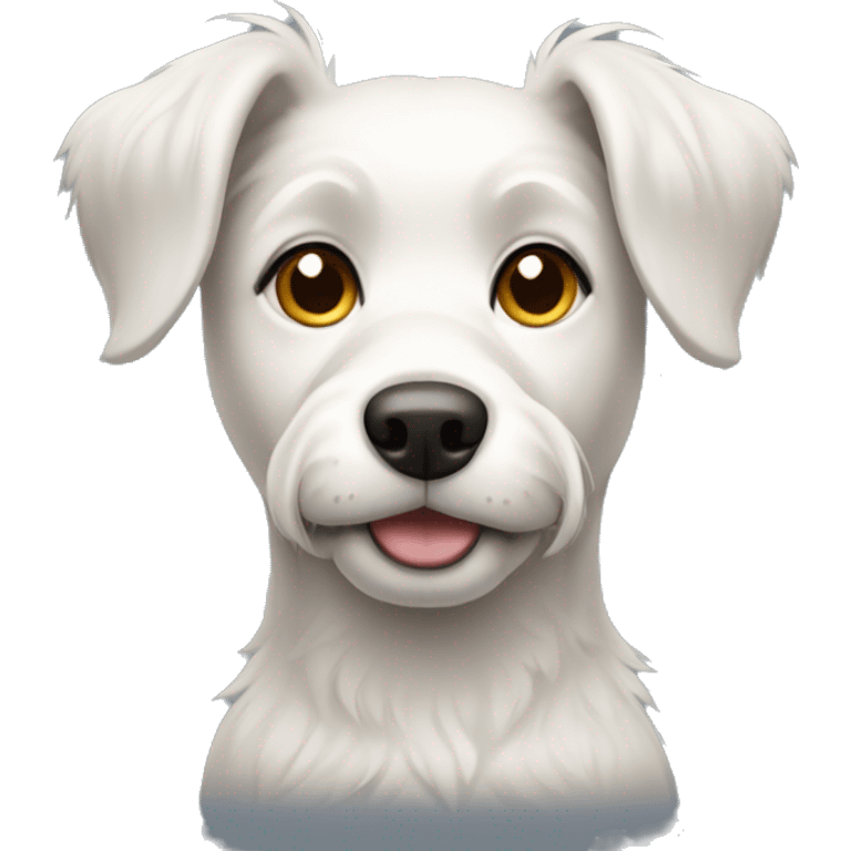 White female dog with short shaggy hair and tall ears  emoji