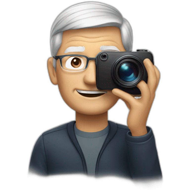 Tim cook taking photo emoji