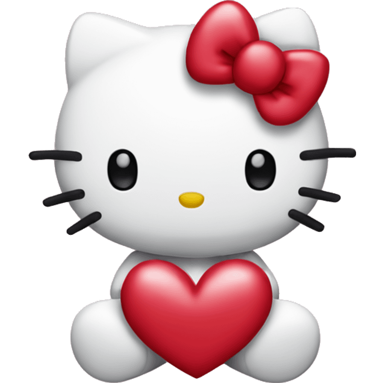 Hello Kitty co ojosde corazón  emoji