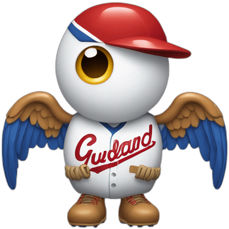 Cleveland Guardians Baseball with wings Logo MLB emoji