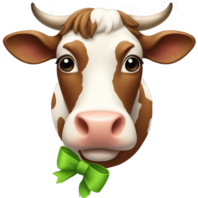 Cow with bow emoji