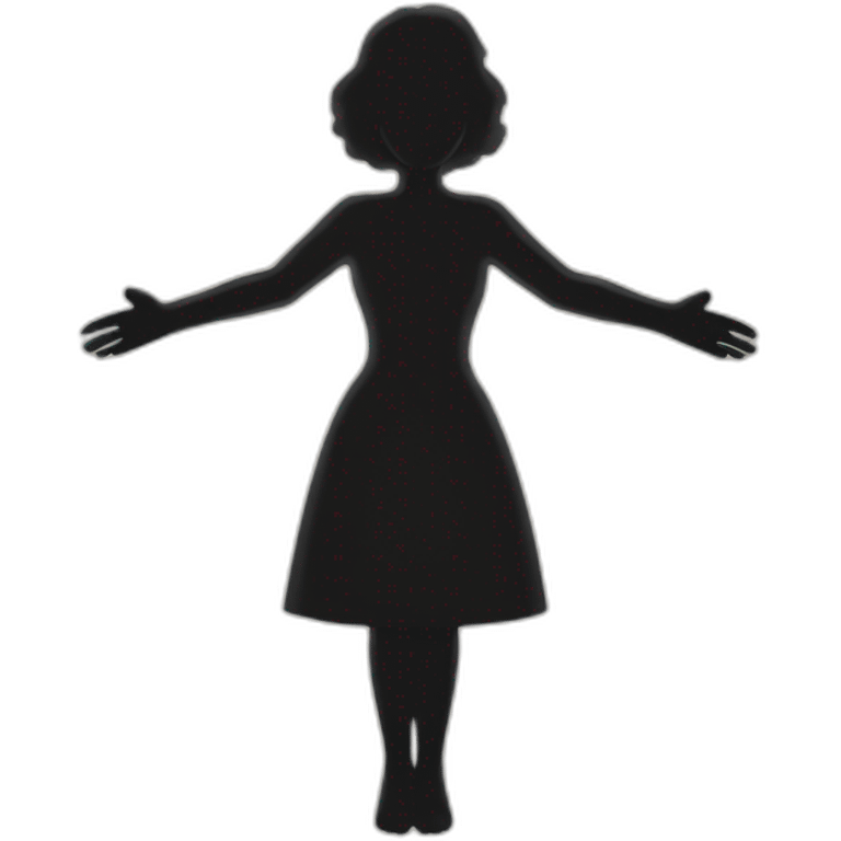 eerie shadow of a woman with outstretched arms arms  emoji