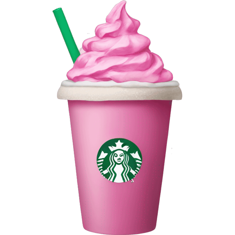 Starbucks drink with pink bow emoji