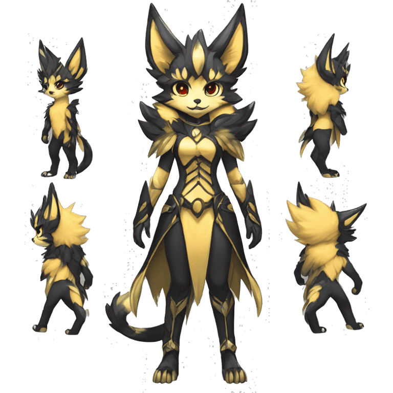 Anthro-Edgy-Contrast-Colors-Fantasy-Fur-Sona-Chibi-Shiny-Fakémon-Hybrid full body emoji