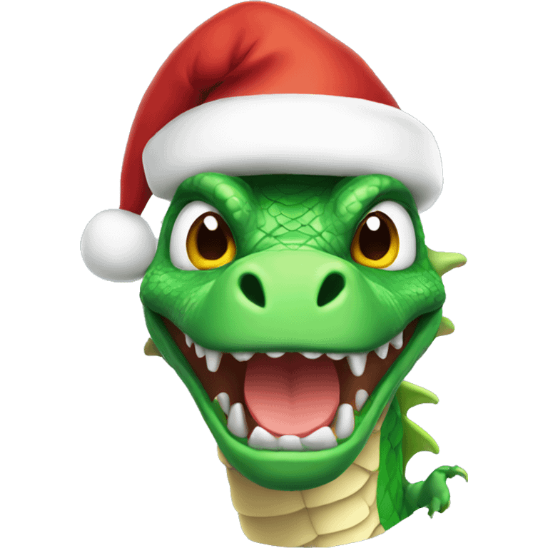 Dragon with a Santa hat  emoji