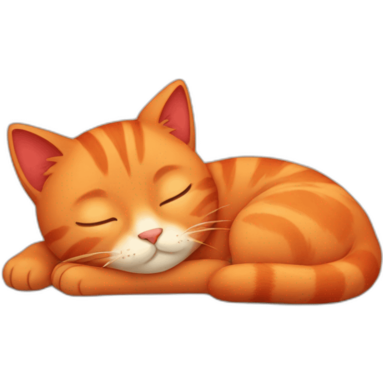 Red cute cat sleeping emoji