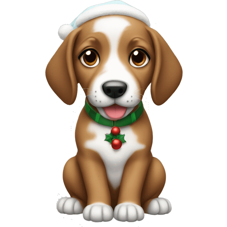 Christmas puppy emoji