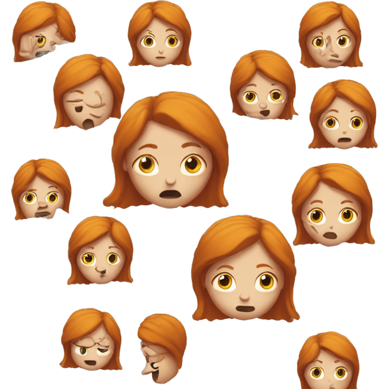 shrugging ginger girl emoji