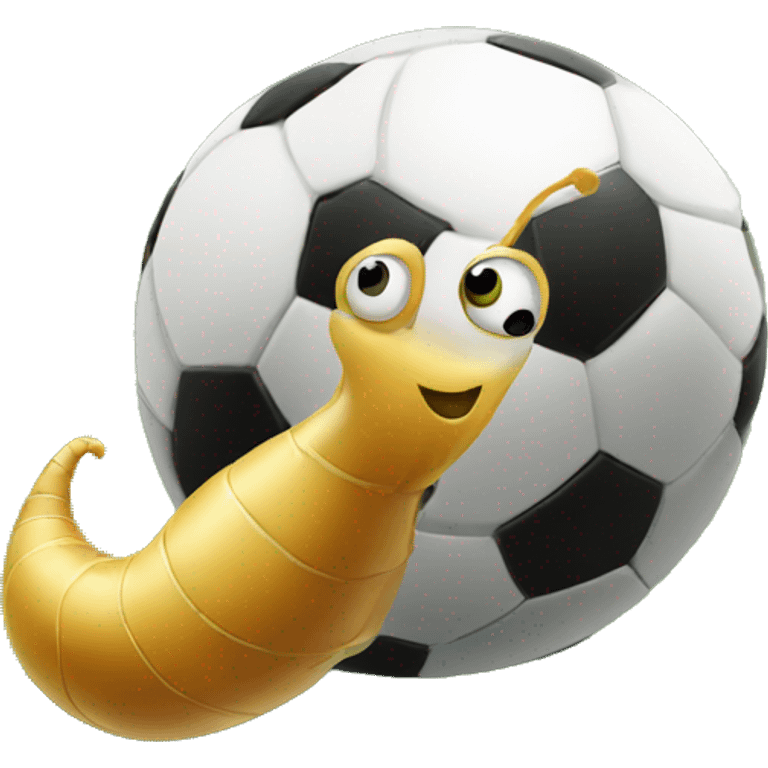 Slug playing soccer emoji