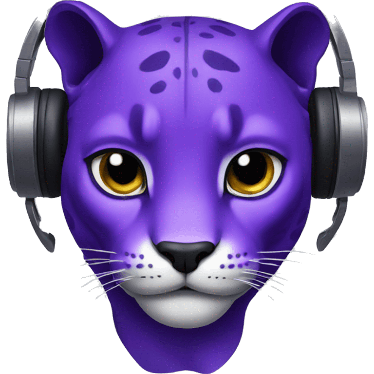 purple panther with headphones emoji