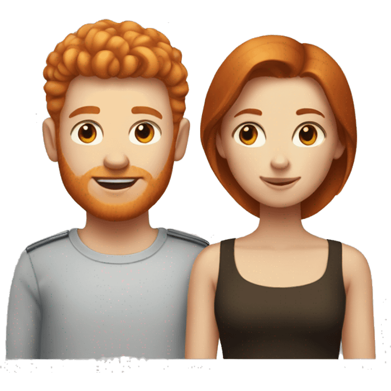 ginger boy and brunette girl emoji