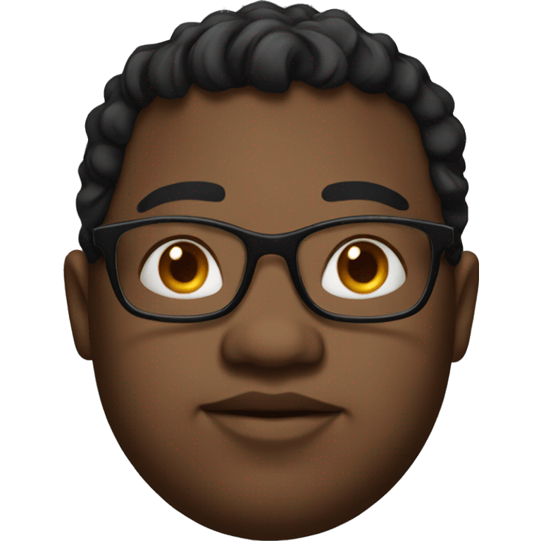 Black, boy, glasses, overweight emoji