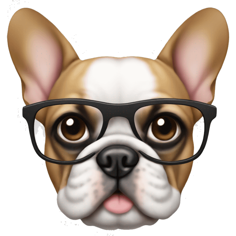 Frenchie wearing glasses  emoji