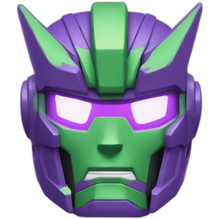 purple and green gundam face emoji