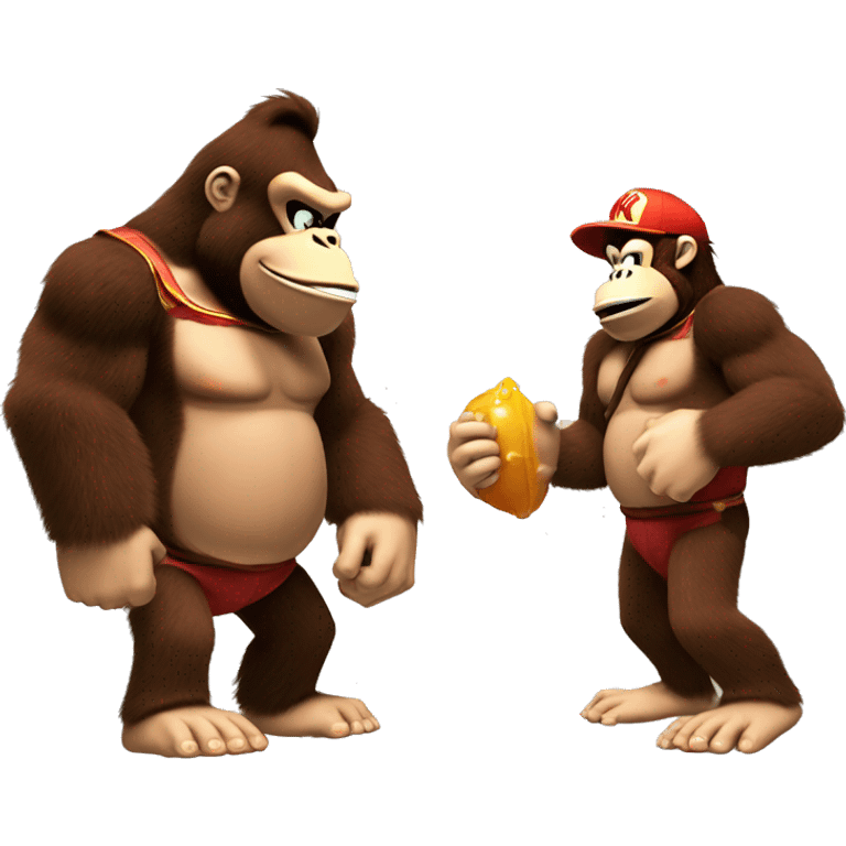 Donkey kong with diddy kong emoji