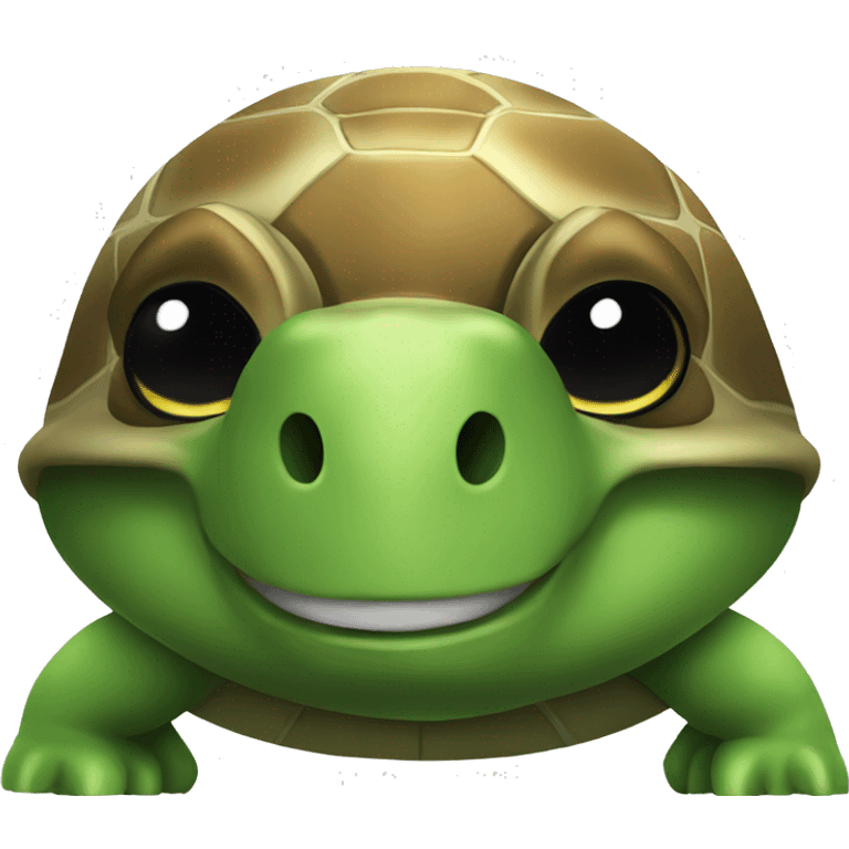 Turtle with the Roblox handsome face emoji