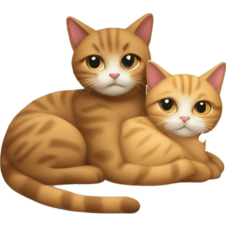 Two cats cuddling  emoji