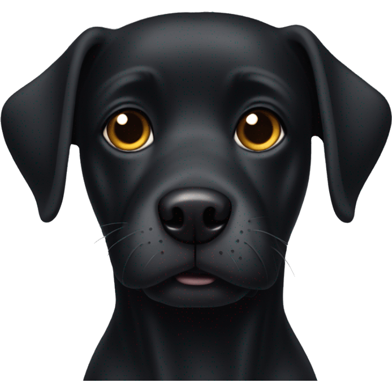 Black dog no white line on face emoji