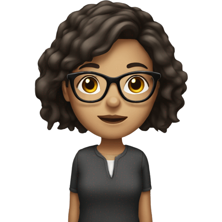 Brunette girl with glasses emoji