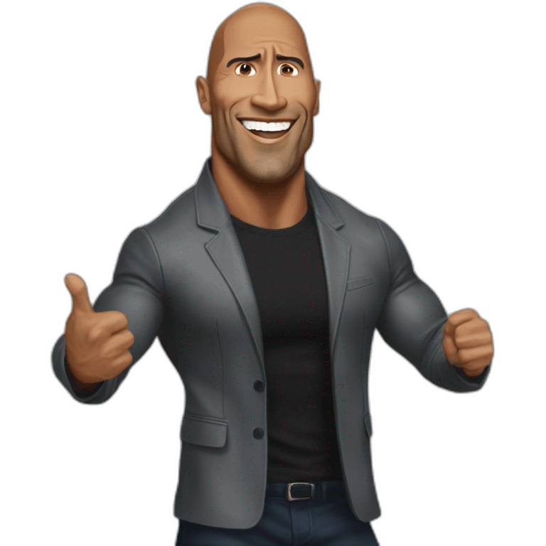 the rock qui embrasse macron emoji